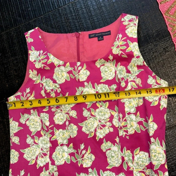 Brooks Brothers 346 Sleeveless Cotton Floral Shift Dress Pink Green size 8 - Picture 12 of 13